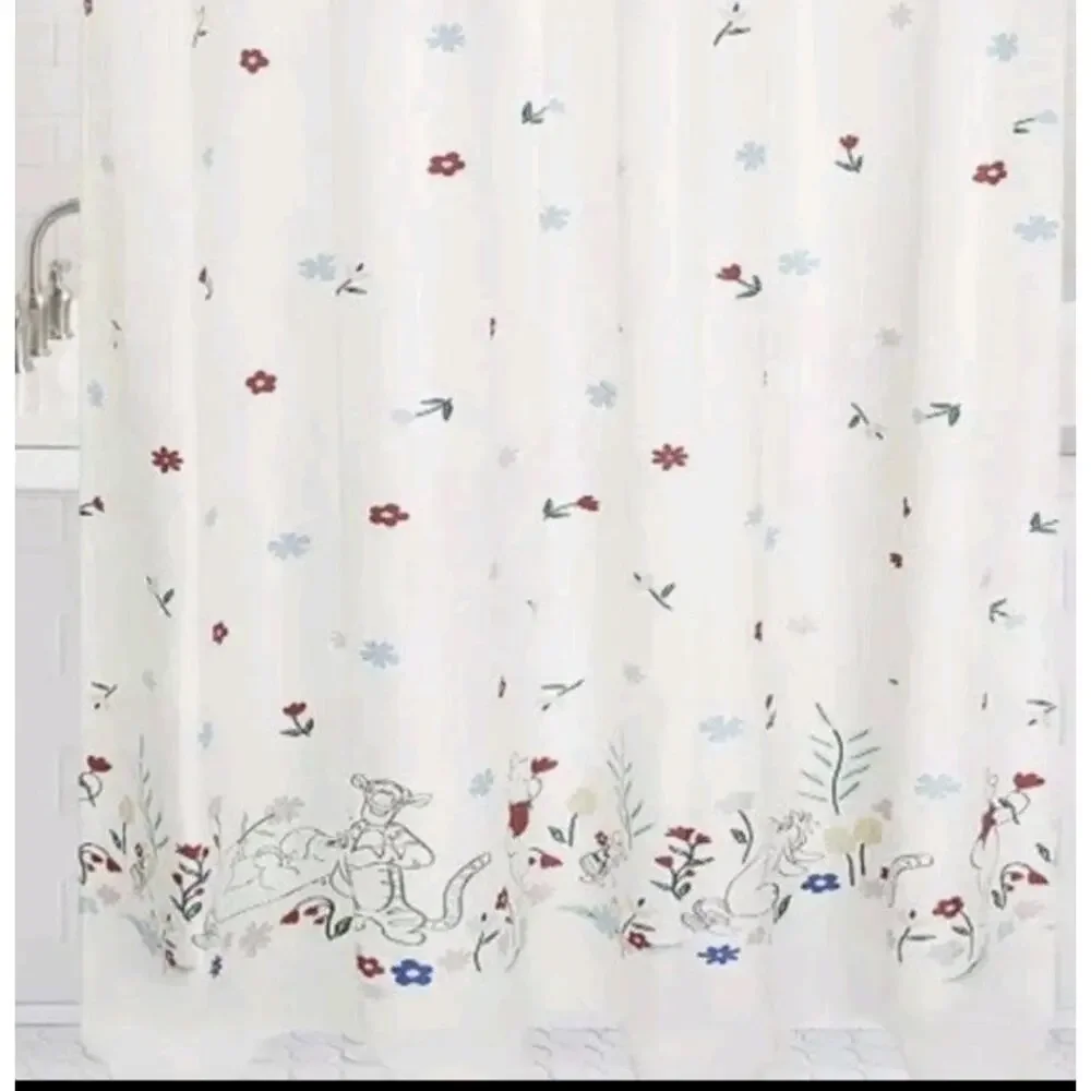 Disney Celebrate Together Spring Winnie The Pooh Cloth Shower Curtain 70x70 New